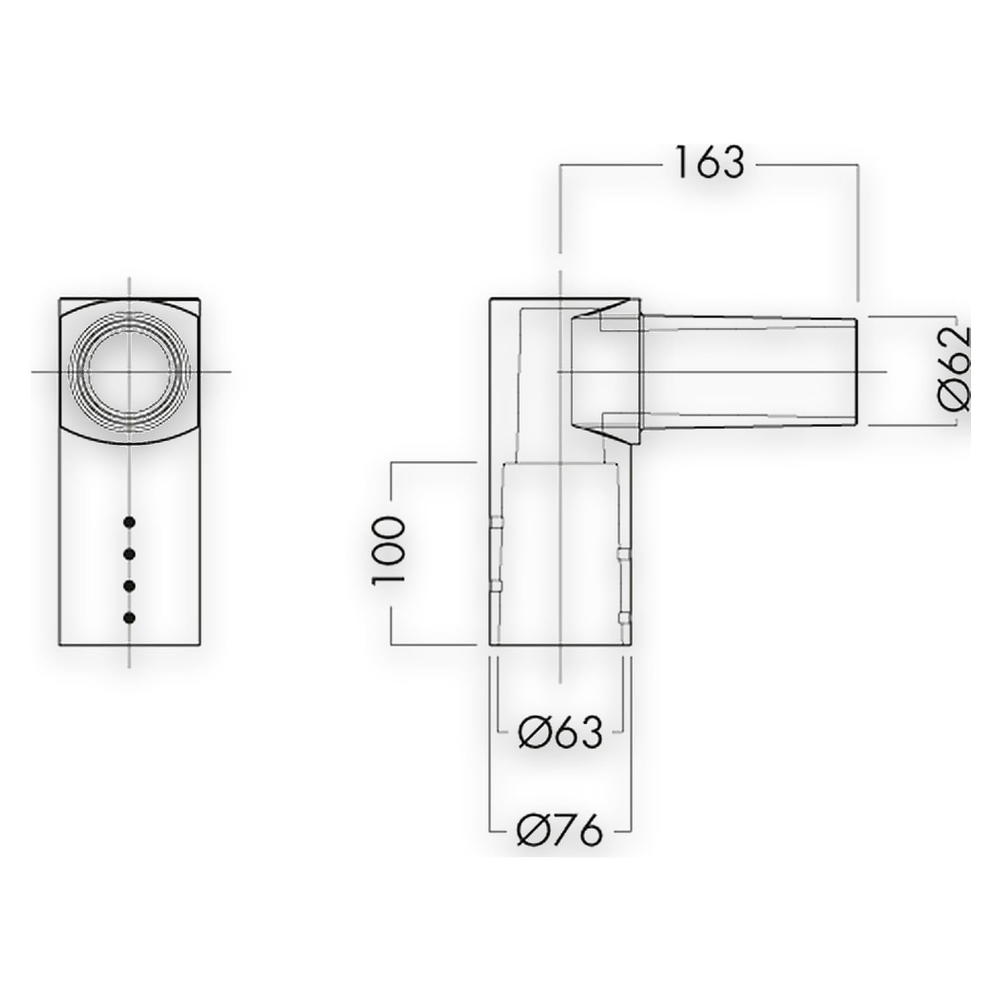Glamox O48/O55 BRACKET FOR POLE Ø60 ANTHRACITE