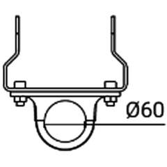 Glamox O559941312. Außenleuchten O55-W bracket für POLE 60 BL