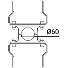 Glamox O559941421. Außenleuchten O55-W TWIN bracket für POLE 60 Aluminium