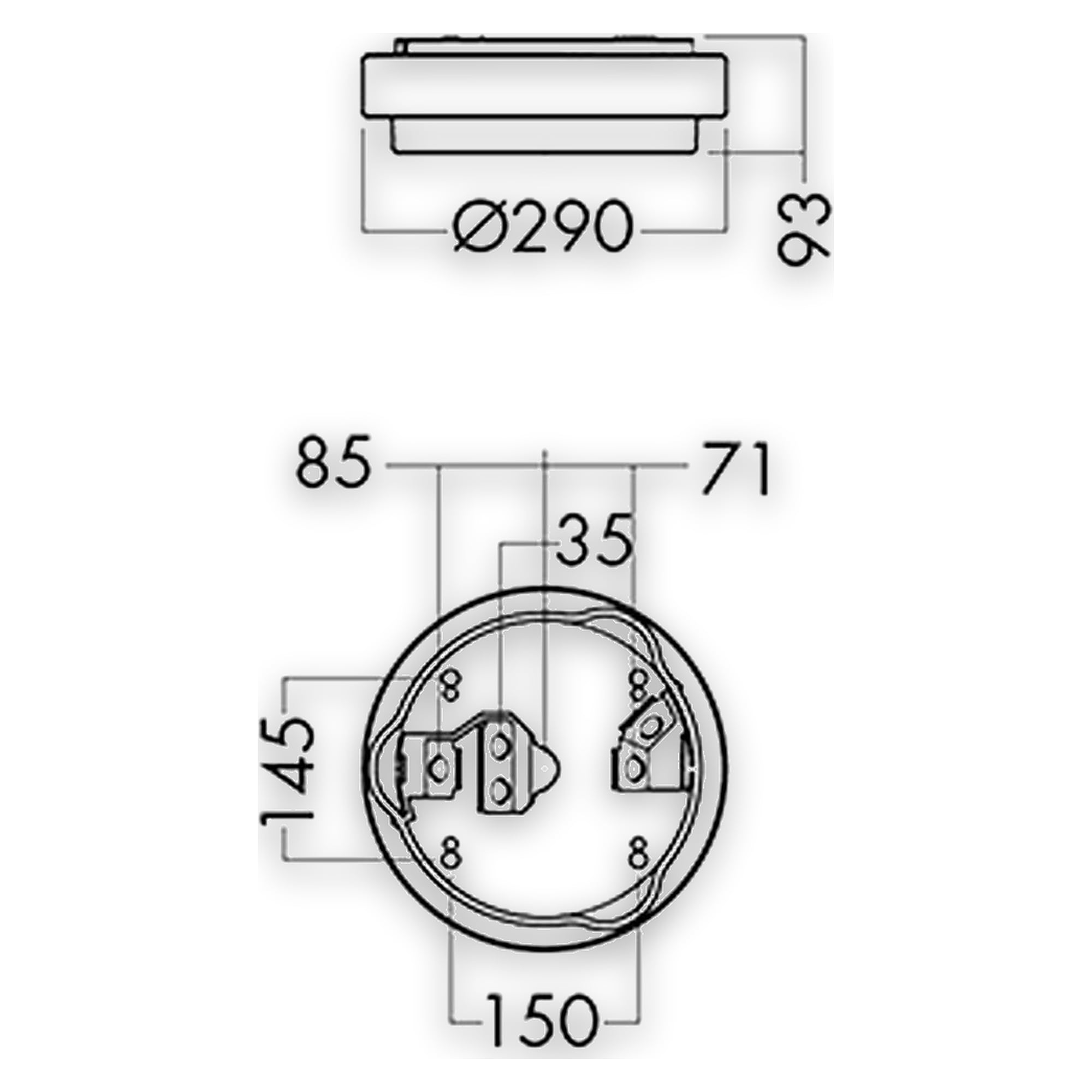 Glamox O70-S290 Außenleuchte, 854 lm, 4000 K, schaltbar