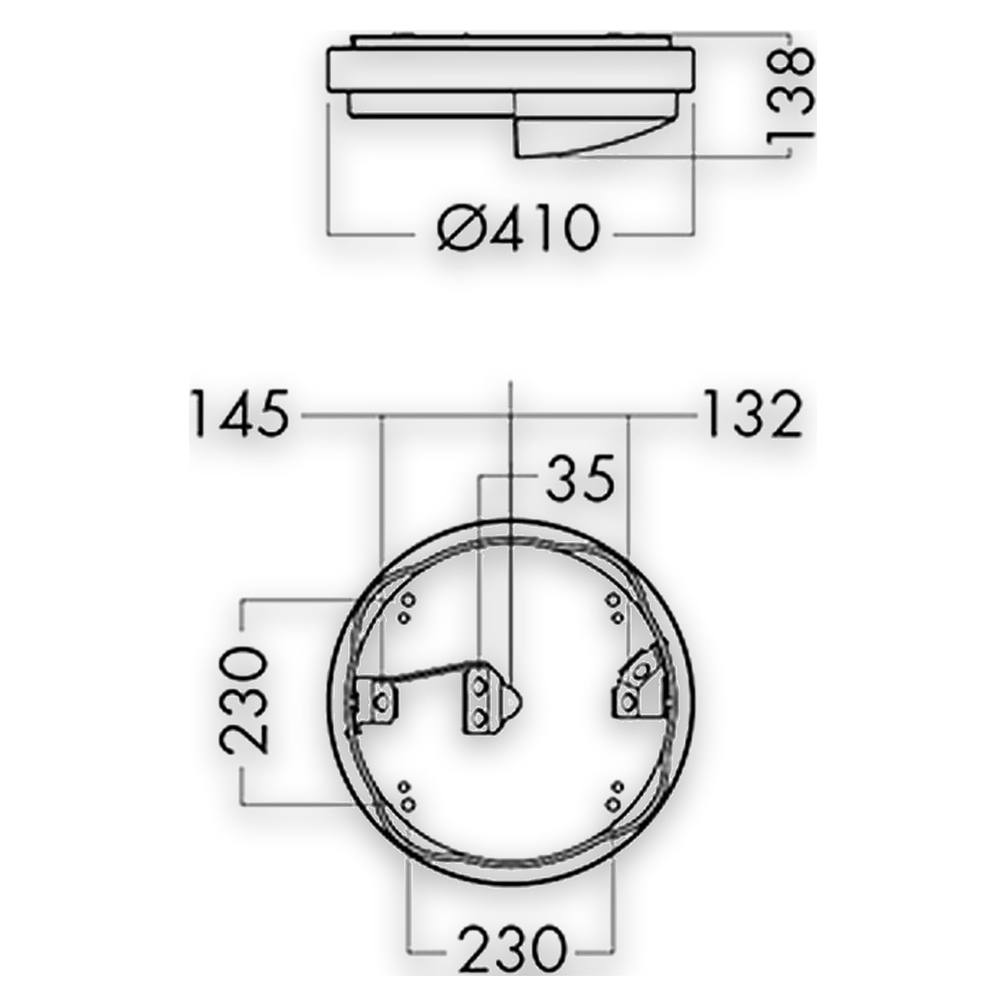 Glamox O70-S410-E outdoor luminaire, 1307 lm, 4000 K, switchable