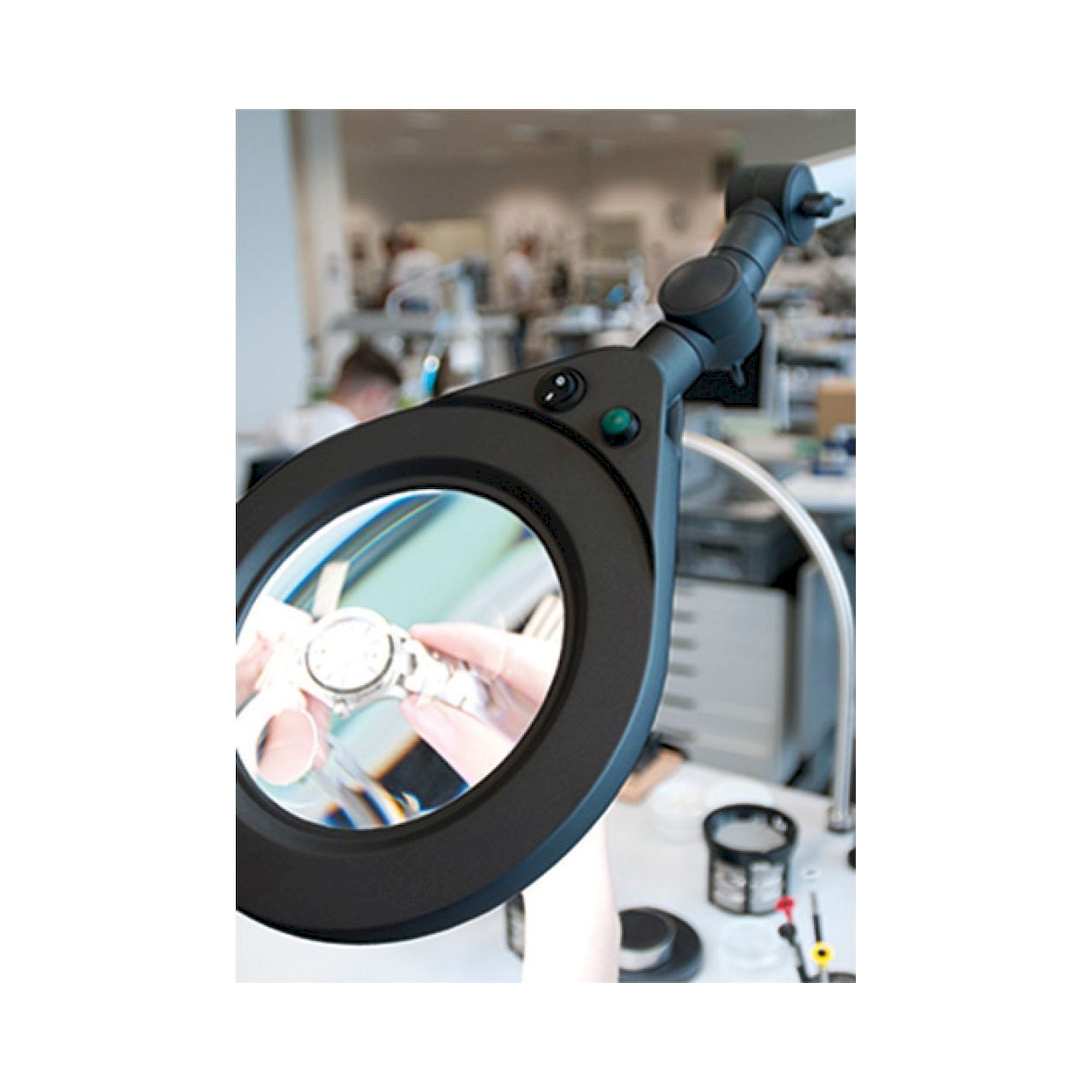 LENSLED II LED Magnifier Lamp Articulated Arm 3.5 dpt with 8 dpt Bifocal, Dimmable - LED2WORK 120810-12