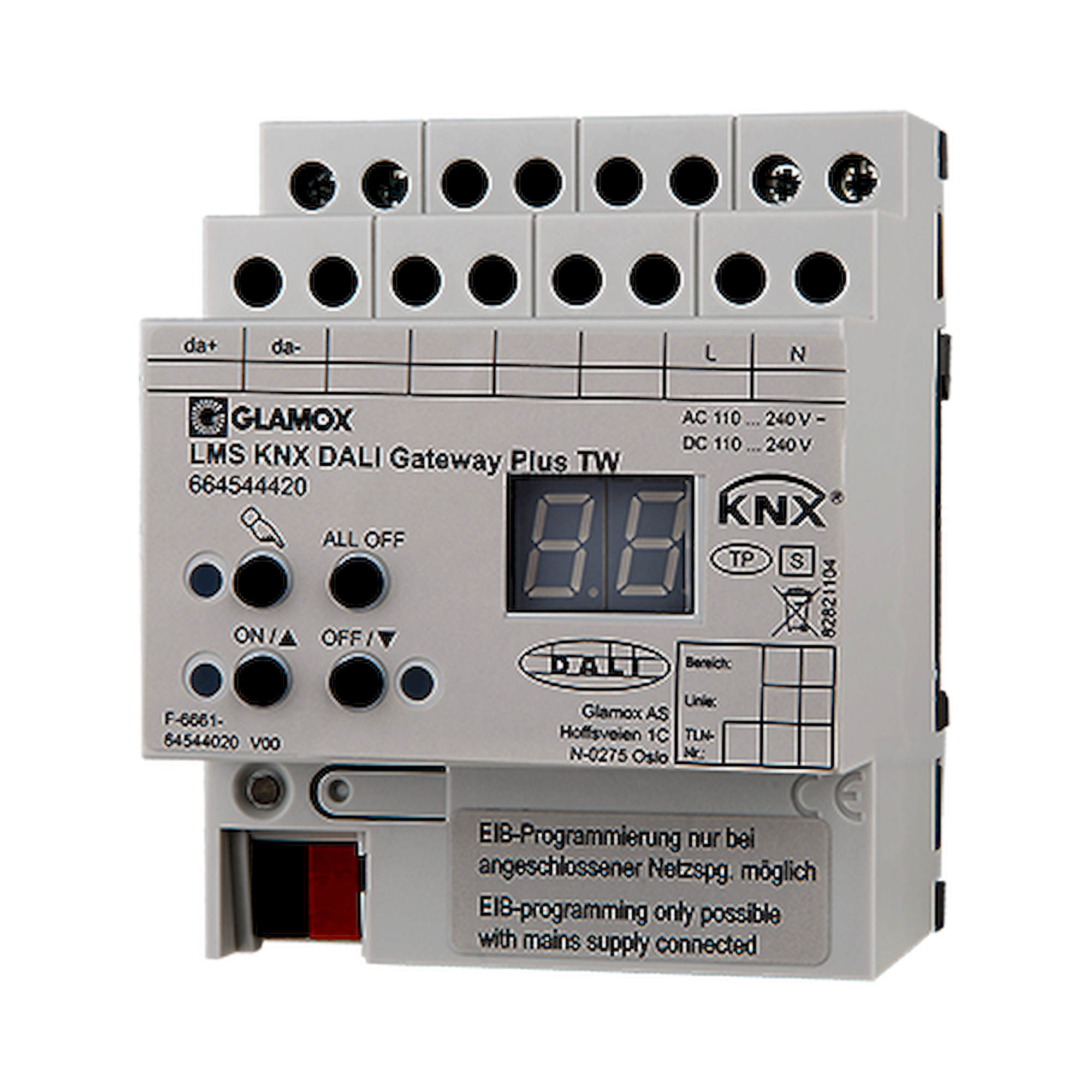 Glamox 64544422. Glamox KNX LMS KNX DALI2 GATEWAY PLUS TW