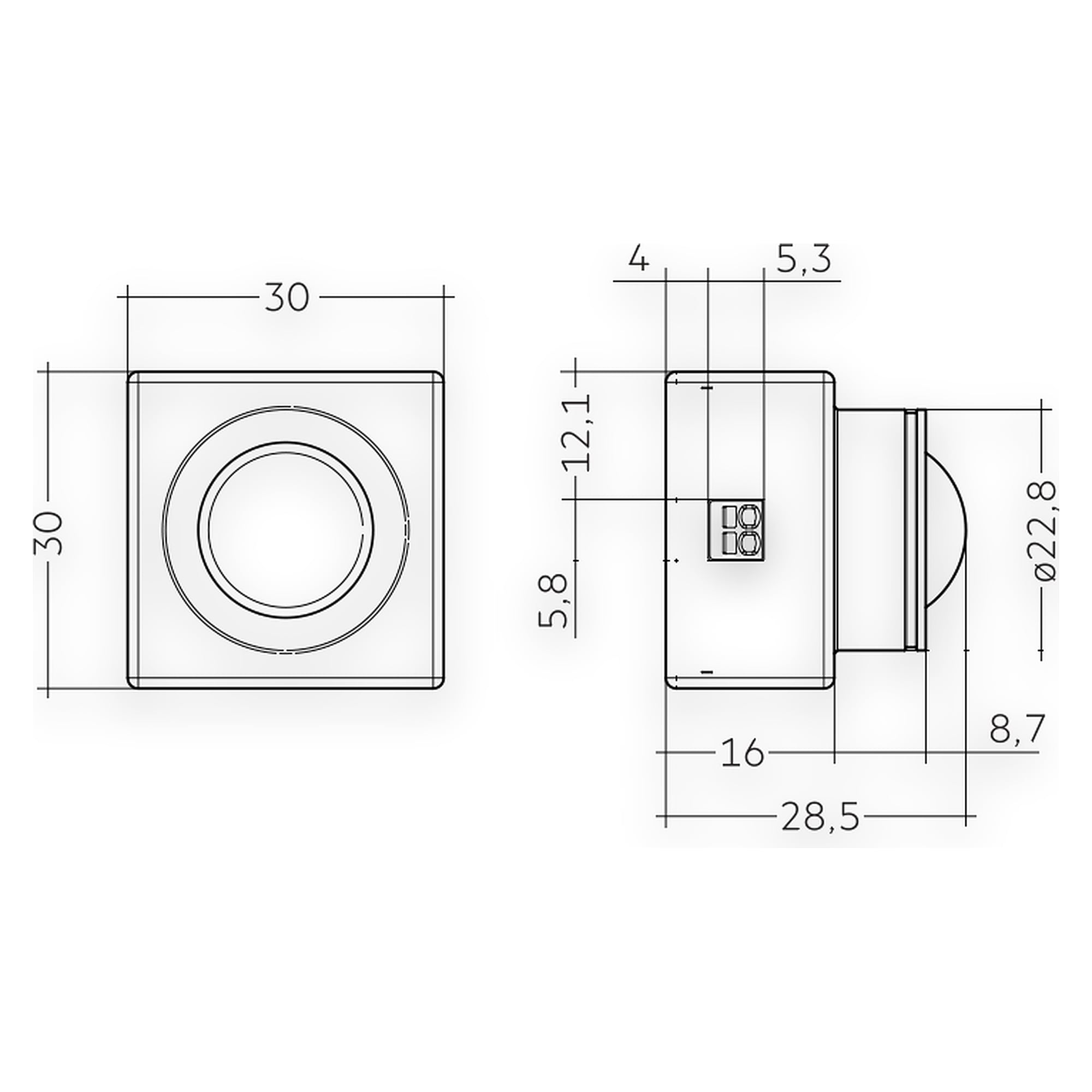 Glamox LMS DALI-2 PIR CLS SENSORHEAD 10M