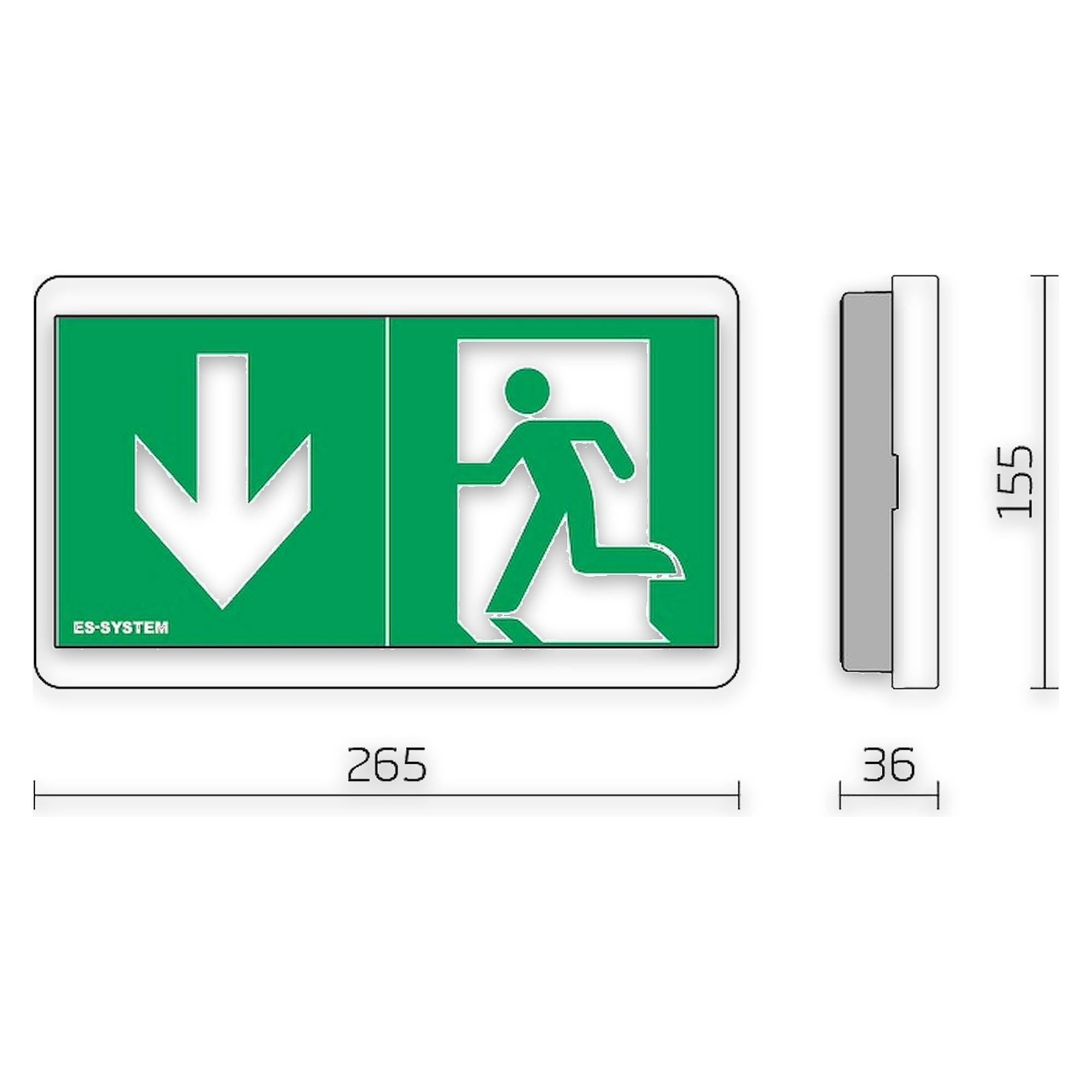Glamox ORTUS-W WH E1/ST LO SIGN