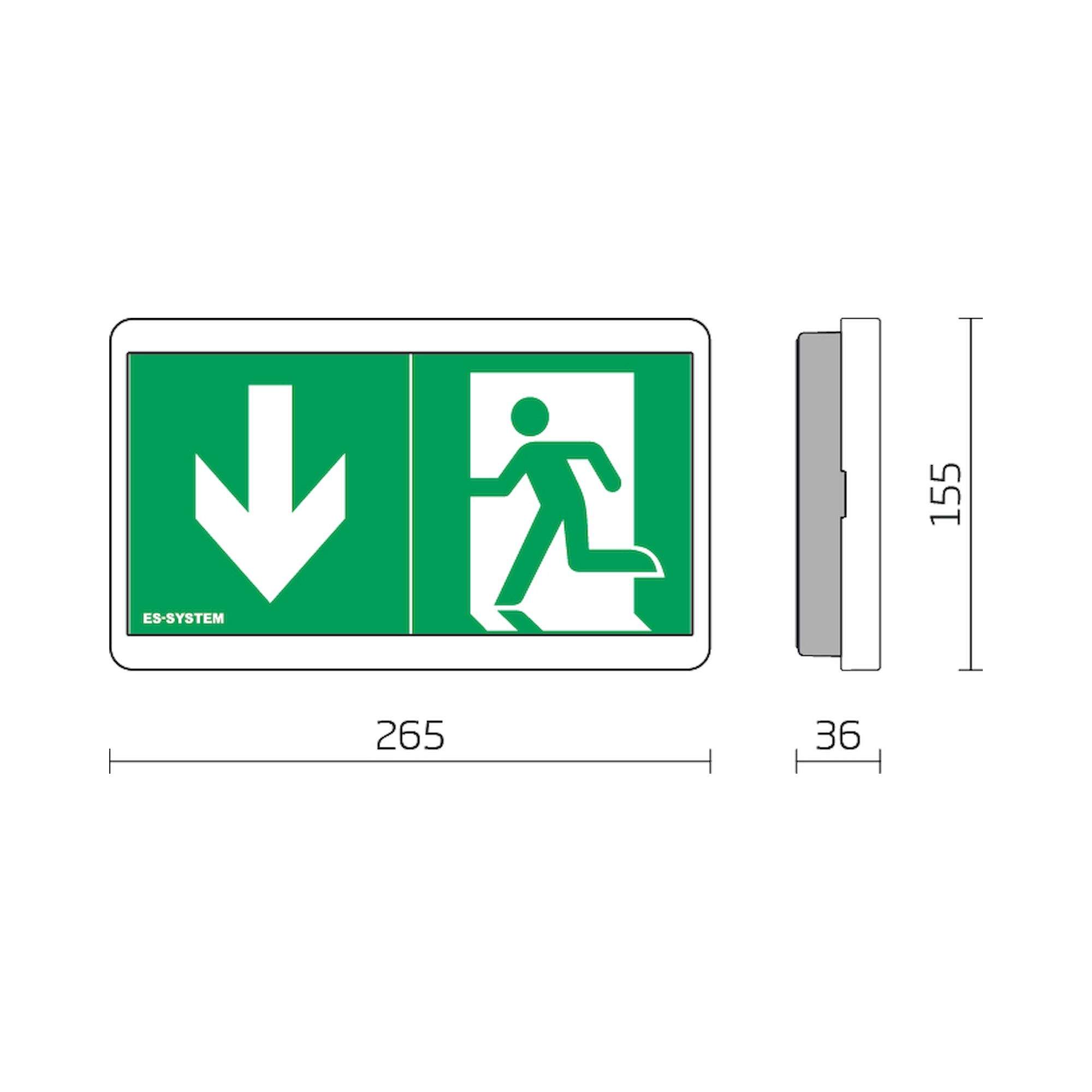 Glamox ORTUS-W BL E1/ST LO SIGN