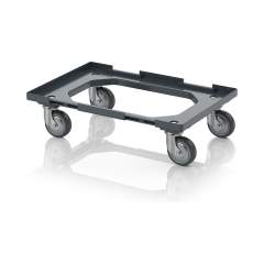Auer RO V 64 GU FA.L-7016. Transportroller Kompakt mit Verknüpfungssystem und Gummirädern