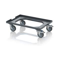 Auer RO V 64 GU FE-7016. Transportroller Kompakt mit Verknüpfungssystem und Gummirädern