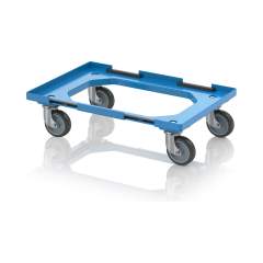 Auer RO V 64 GU.L-5015. Transportroller Kompakt mit Verknüpfungssystem und Gummirädern