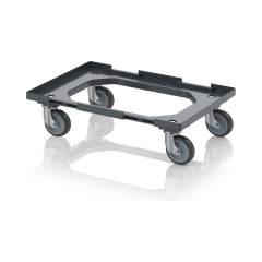 Auer RO V 64 GU.L-7016. Transportroller Kompakt mit Verknüpfungssystem und Gummirädern