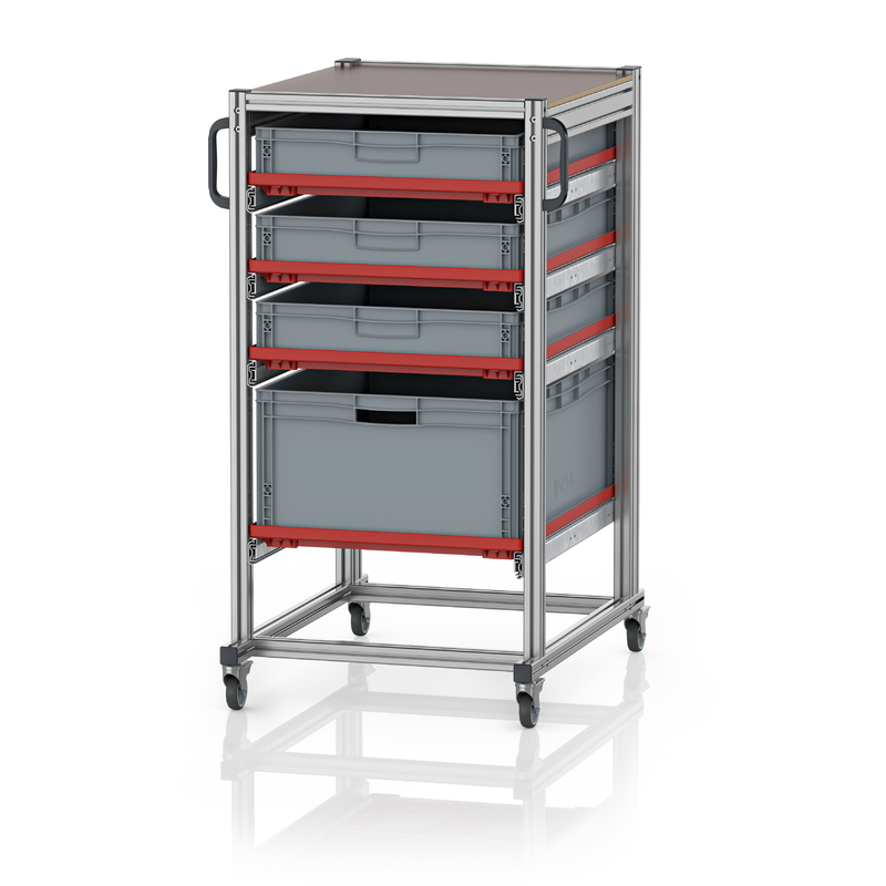 SE 134 863212. Systemwagen für Eurobehälter 80 x 60 Höhe 134 cm, 70x93,5x134 cm