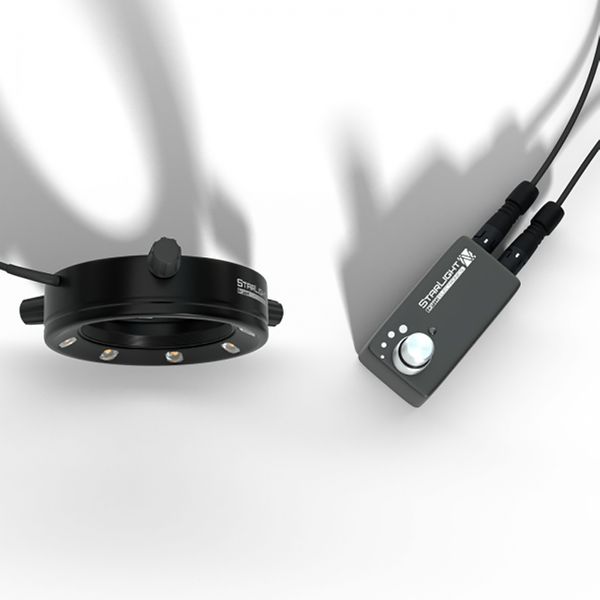 Starlight 100-012234. LED ring light, natural white (4,000 K), working  Distance 80 mm, clamping diameter max. 66 mm