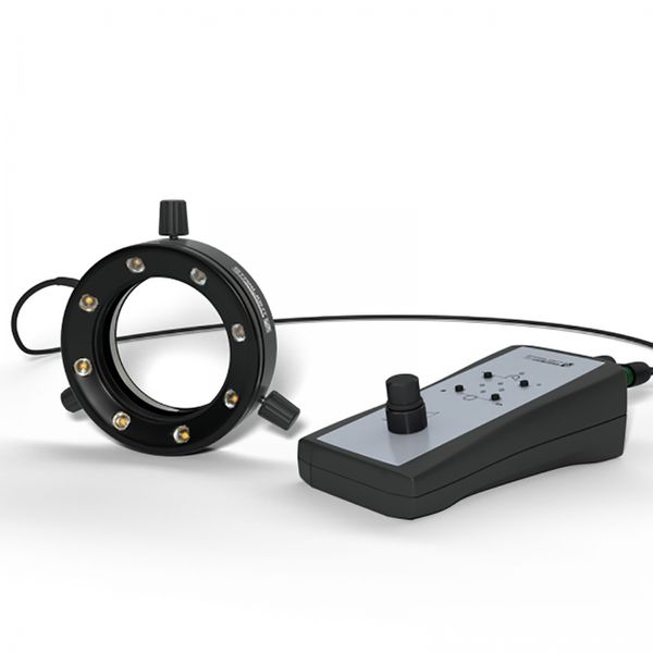 Starlight 100-012236. LED-Segment-Ringlicht, natur-weiß 4000K, Arbeitsabstand 80 mm, Spanndurchmesser max. 66 mm