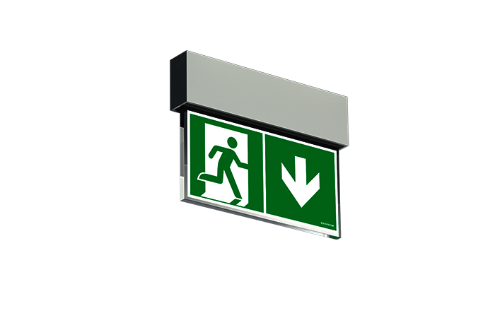 Glamox VRS590152. Notlichtleuchten VERSO-S GR E3/S SIGN